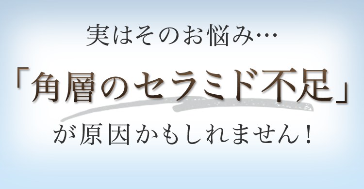 実はそのお悩み…「隠そうのセラミド不足」が原因かもしれません！