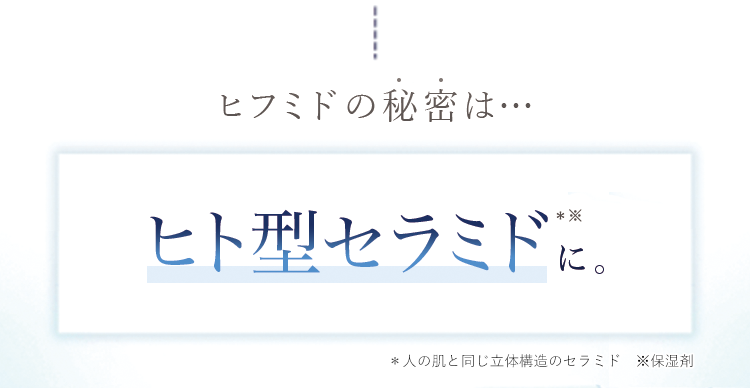 ヒフミドの秘密は・ヒト型セラミドに