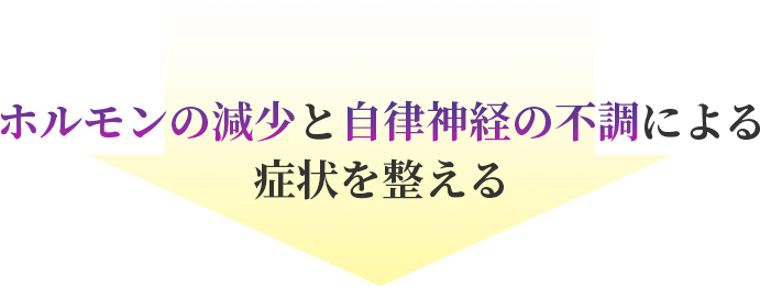 ホルモンの減少と自律神経の不調による症状を整える